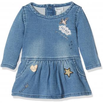NAME IT Nitarona Swe Dnm Dress F Nb, Vestido para Bebés, Azul