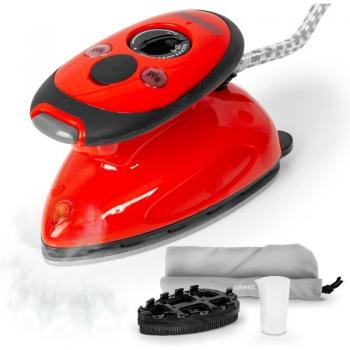 Plancha de Viaje Mini Duronic SI2 RD 375W Roja, Ligera y Compacta, Semelle Antiadhesiva, Depósito de 50 ML con Cepillo y Bolsa de Transporte