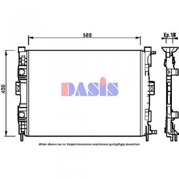 AKS Dasis 181001N Radiador, refrigeración del motor