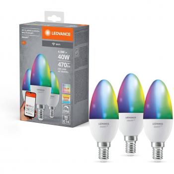 Bombilla LED inteligente E14 4.9W RGBW WiFi (3 unidades)