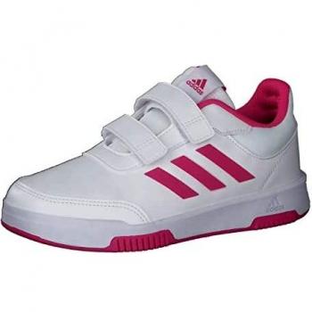 Adidas Tensaur Sport 2.0 Hook and Loop Sneakers for Girls, Size 28, White/Pink