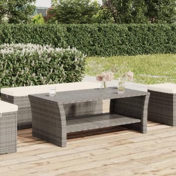 Grey Poly Rattan Coffee Table 39.4x19.7x15.7