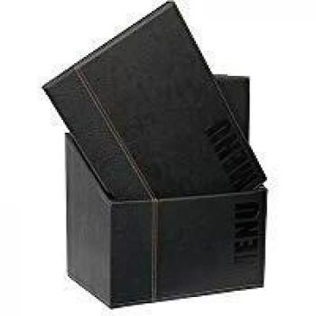 Caja de 20 carpetas de menú A4 negras con 1 inserto doble (4 páginas) - Securit TRENDY