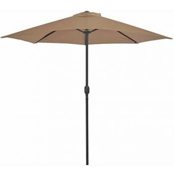 vidaXL Sombrilla Balcón Semicircular Palo Aluminio 270x135 cm Gris Topo Toldo