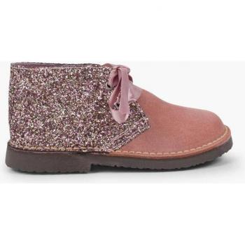 Botas de niña de piel con glitter y suela antideslizante fabricadas en España