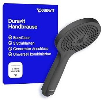 Rociador Duravit 3 Jets, Redondo Ø120 mm, Negro Mate, Fácil Limpieza