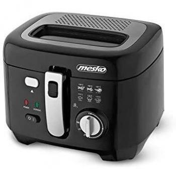 mesko MS-4908 Freidora de Aceite 2,5 Litros, 1800W, Antiadherente, Libre de BPA, 2.5 litros, 0 Decibelios, Plastic, Negro