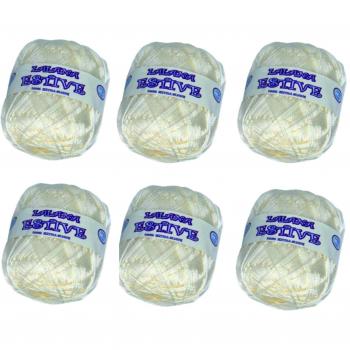 LALANA ESTIVE 2202- PACK de 6 ovillos de 100grs cada uno para tejer. Color CRUDO