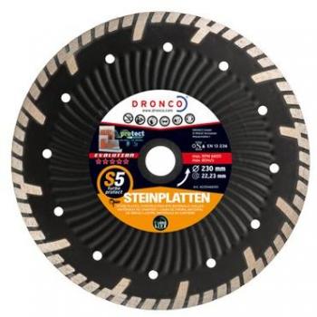 Dronco S5TURBOPROTECT-115 Discos de Diamante, S5 Turbo Protect, Placas de Piedra, 115 Mm Diámetro, 2.2 Mm Espesor, Diámetro Eje 22.23 Mm
