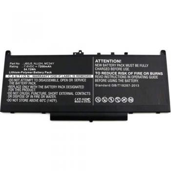 Batería de Repuesto para Laptop Dell MBXDE-BA0127, 1 Celda, 7200 mAh, Li-Pol, Negra