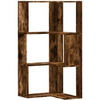 Estantería Angular 3 Estantes Humo Roble 50x50x102 cm Multicapa