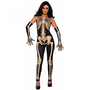 Forum Novelties AC80994 - Disfraz de huesos para mujer, color negro, blanco, amarillo