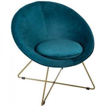 Sillón Atmosphera Evan de Terciopelo Verde Azulado para Hogar
