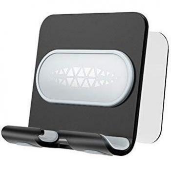 Iriisy Soporte Móvil Pared Casa, Soporte Tablet Pared para Carga de Celulares y Tabletas Montado en Pared Autoadhesivo Porta Móvil Compatible Sin Perforación Tira de Adhesivo de Pared Negro