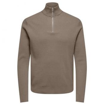 Suéter de 1/2 cremallera Only & Sons Phil Regular Fit en color Beige, talla XL para hombre