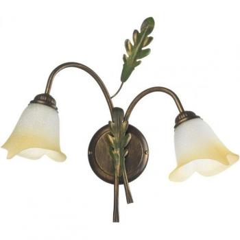 Aplique de pared QUERCIA 2 luces 2x6w bronce Vidrio, Metal