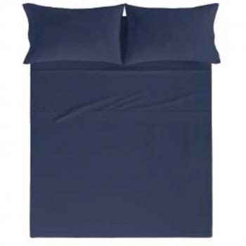 Sábana encimera de algodón 200 hilos PURE azul marino 160x280 cm