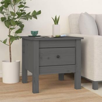 Mesa auxiliar de madera maciza de pino gris 40x40x39 cm