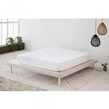 Sábana Bajera Ajustable Blanca 100% algodón Cama de 135 cm
