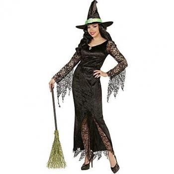WIDMANN Disfraz de Bruja para Adulto, Piedras Preciosas de Vestido y Sombrero