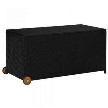 vidaXL Garden Storage Box Black 120x65x61 cm Poly Rattan