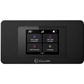 GlocalMe U3X 4G Módem Dual Hotspot móvil Dispositivo WiFi inalámbrico para el hogar o Viajes en más de 140 países, selección automática de Red Local Inteligente, MIFI de Bolsillo, SIM-Free