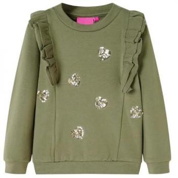 Sudadera infantil caqui 116 con diseño de corazones, jersey, ropa para niños