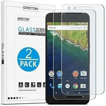 OMOTON Protector de Pantalla Cristal Templado Nexus 6P Vidrio Templado Protector de Pantalla Para Google/Huawei Nexus 6P [3D Touch Compatibles]con[9H Dureza][Alta Definicion][Garantía de por vida][Alta transparente]