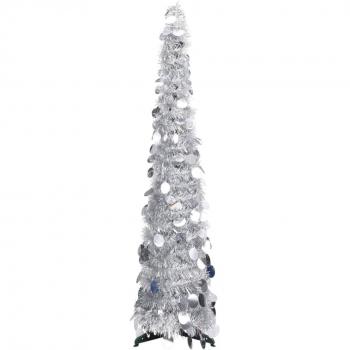 vidaXL Pop-up Artificial Christmas Tree Silver 120 cm PET