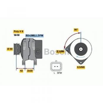 Alternador BOSCH 150A 14V para Renault Master, Laguna y Opel Movano