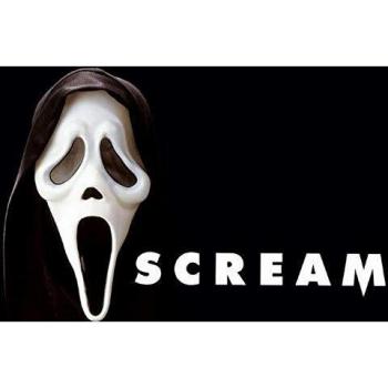 Careta con capucha Scream fluorescente