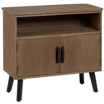 Recibidor IXIA Natural y Negro de Madera de Abeto y Hierro 90 x 41 x 81 cm