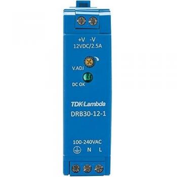Fuente de alimentación TDK-Lambda DRB30-12-1 para montaje en carril DIN, 12 V/DC, 2.5 A, 30 W, 1 salida