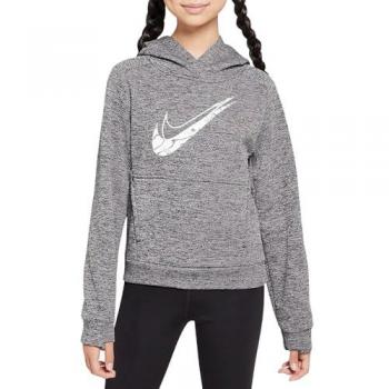 Nike Therma-FIT Multi Stain Repel Hoodie for Kids - Black/Light Smoke Grey, Size S
