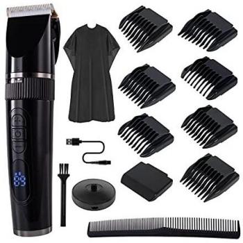 Bomstar Cortapelos Profesional Hombre Máquina de Cortar Pelo Cortador de Pelo Recargable,Barbero Electrico,Recortador de Barba Inalámbrico Y Precisión Afeitadora Corporal para Narizy Orejas