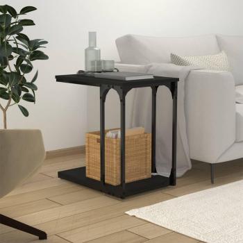 Mesa auxiliar de madera contrachapada 50x35x52 cm en color negro, roble sonoma y roble ahumado, ideal como mesa de sofá o consola de entrada para salón