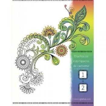 Diseños de estampados de cachemir libro para colorear para adultos 1 & 2