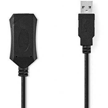 Cable Alargador Activo USB 2.0 | A Macho - A Hembra | 20 m | Negro | 480 Mbps
