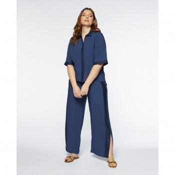 Pantalón de vestir amplio con bandas de lúrex de Fiorella Rubino