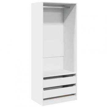 Armario de madera de ingeniería blanco 80x50x200 cm, Armario de Almacenamiento, Organizador de Armario, Armario, Armario de Dormitorio