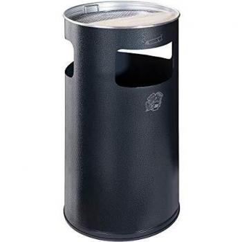 Cenicero Combinado y Recogedor de Basura 69 Litros, Antisilver, para Interior y Exterior, con Rejilla y Protección de Bordes