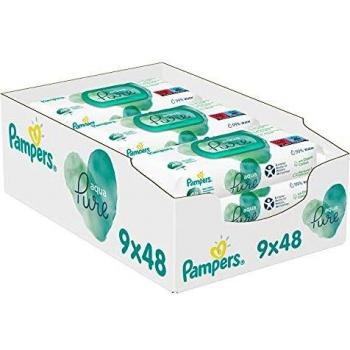 Pampers - Aqua pure toallitas húmedas, unisex, 9x48