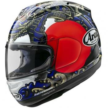 Casco integral de moto Arai RX-7V EVO Samurai rojo azul tamaño S