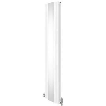 Radiador Ovalado con Espejo y Válvulas - 1800mm x 380mm - Blanco/Negro
