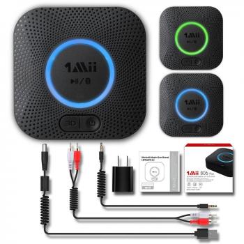 1Mii B06 Plus HiFi Bluetooth Receiver with 3D Surround and aptX Low Latency for Home Audio Streaming (Upgraded with Power Adapter)