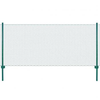 Valla de malla de alambre con postes de acero 25 metros verde, altura disponible de 0.5 m, 0.75 m y 1 m, perfecta para plantas y animales, múltiples usos como malla para ventilación