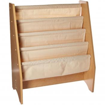 KidKraft Estantería Expositor de Madera, Muebles de Dormitorio para niños, exhibidor de Libros para Almacenamiento, Tela, Beige
