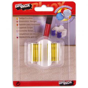 BRINOX Cuelga escobas removible, Amarillo, 10x7.5x4.8 cm