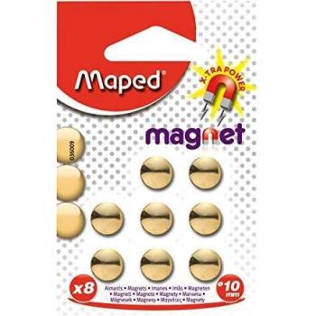 Imanes Maped dorados - diámetro 10 mm - paquete de 8