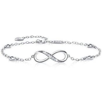 Billie Bijoux Pulsera de plata esterlina Mujer Símbolo Amor Infinito Brazalete de mujer ajustable regalo pulsera de tobillo ideal el día de San Valentín